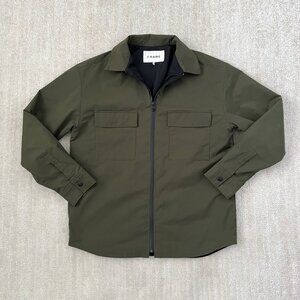 Frame Denim Tech Tailored Overshirt Utility Jacket S Green